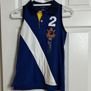 Ralph Lauren Navy & White Polo New L 12/14